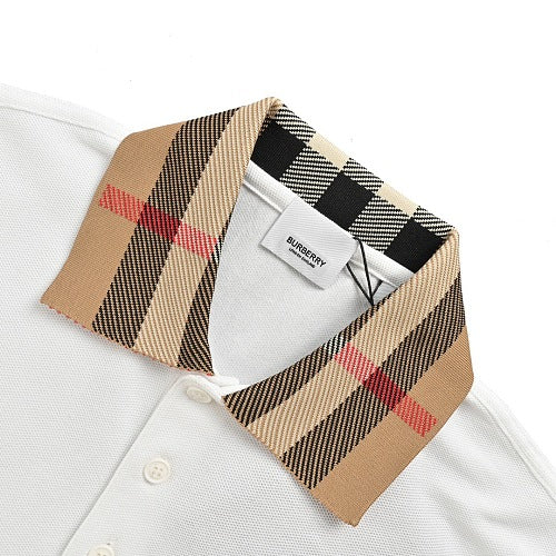 Burberry Polo Shirt with Plaid Collar