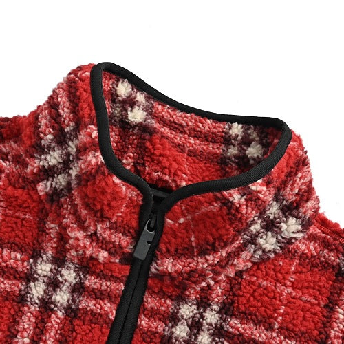 Burberry Red Plaid Suede Jacket