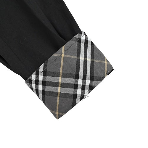 Burberry Plaid-Trim Shirt (Cuffs and Collar)