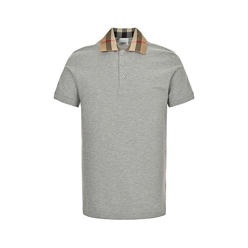 Burberry Polo Shirt with Plaid Collar