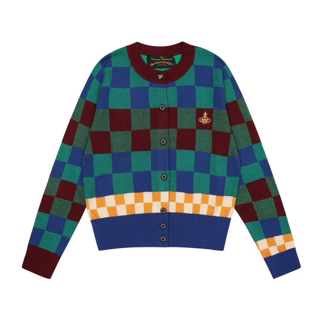 Scarf-Collar Cotton Sweater