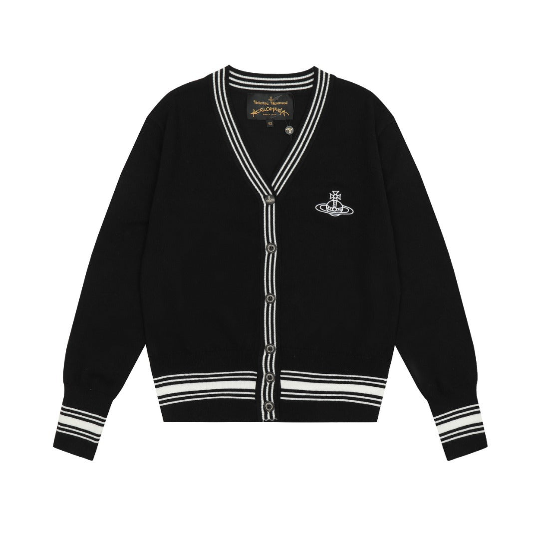 Color-block Cotton-Wool Cardigan