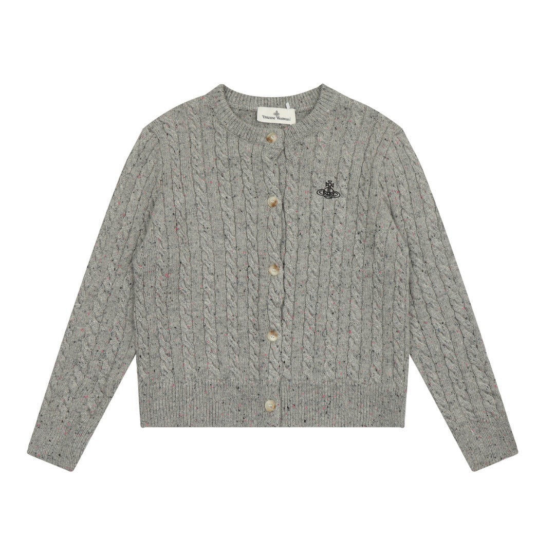 Color-block Cotton-Wool Cardigan