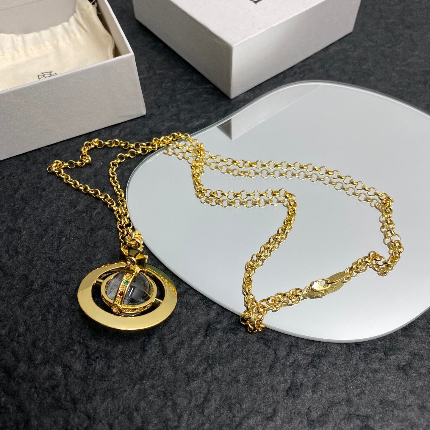 Minimalist Planet Crystal Necklace