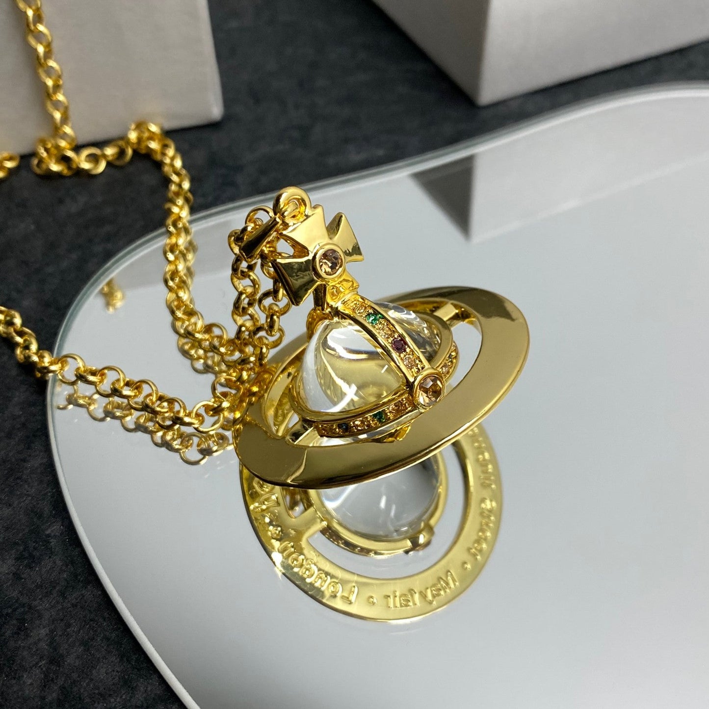 Minimalist Planet Crystal Necklace