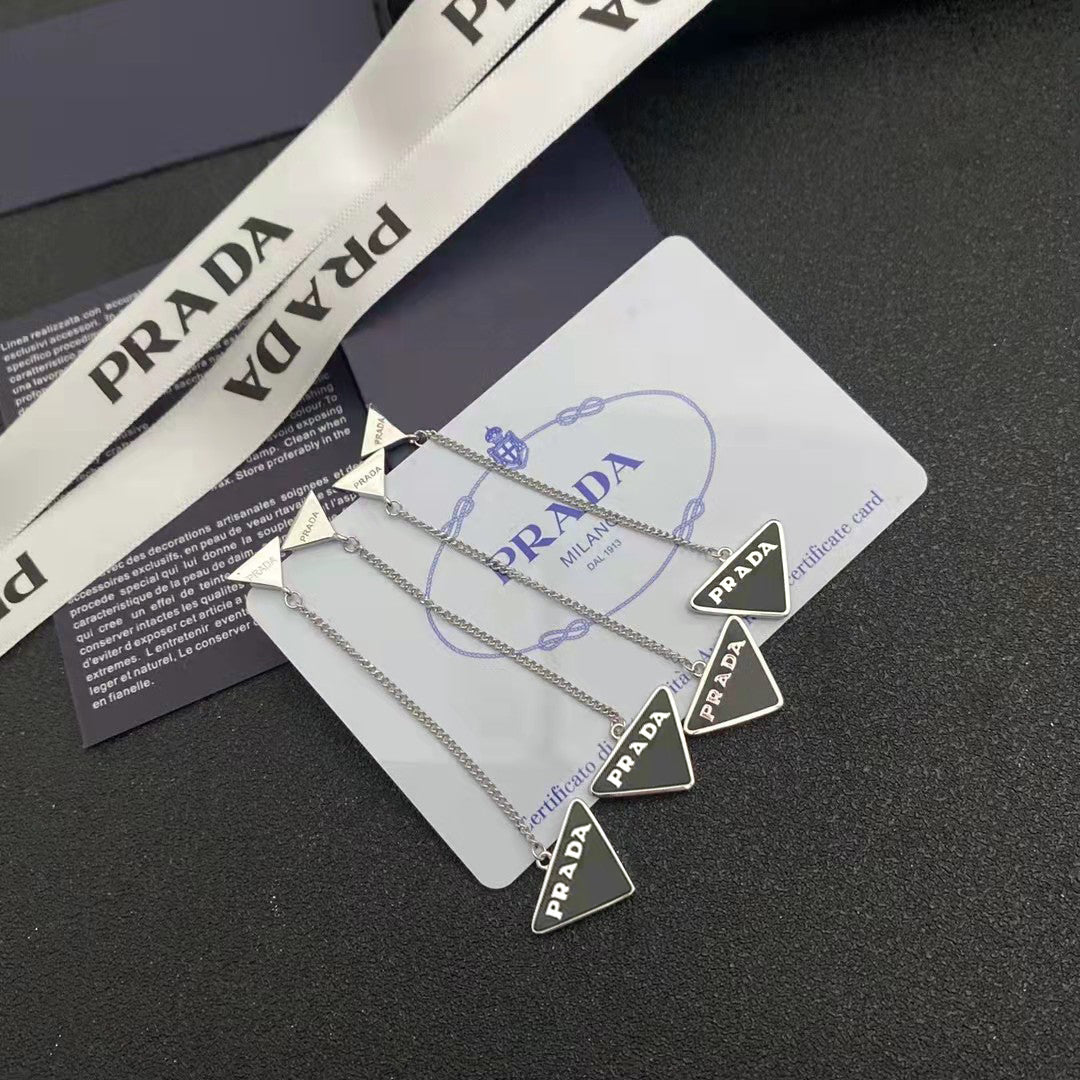 PRADA Logo Detail Chain Earrings