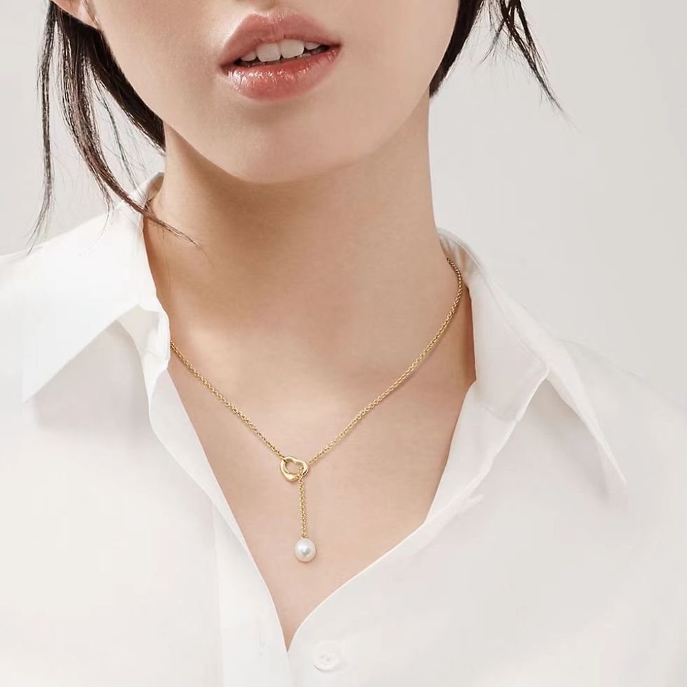 Tiffany & Co. Pearl Heart Necklace
