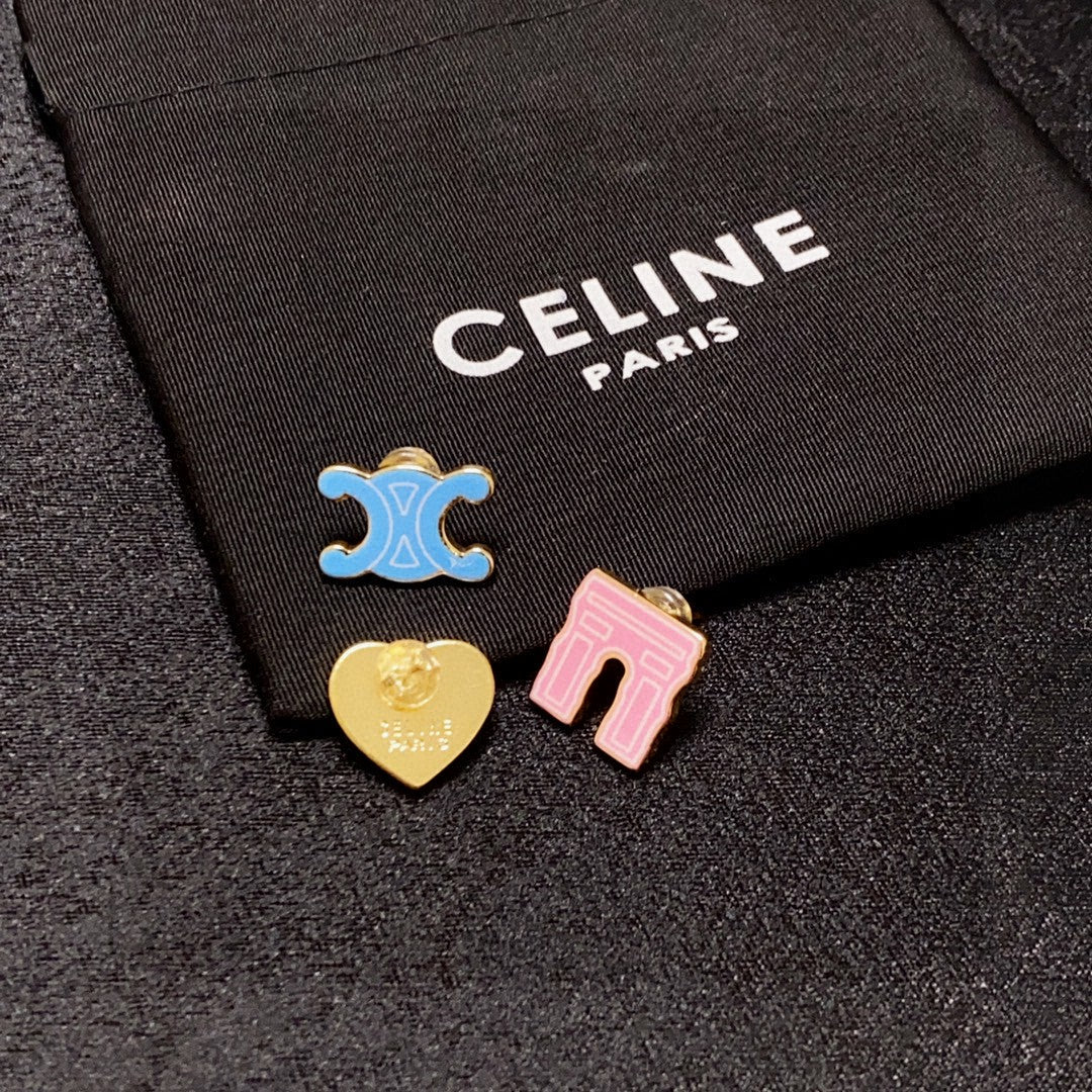 CELINE Triomphe Heart Earrings