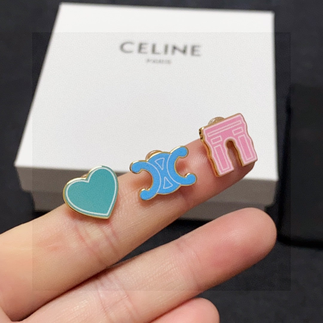 CELINE Triomphe Heart Earrings