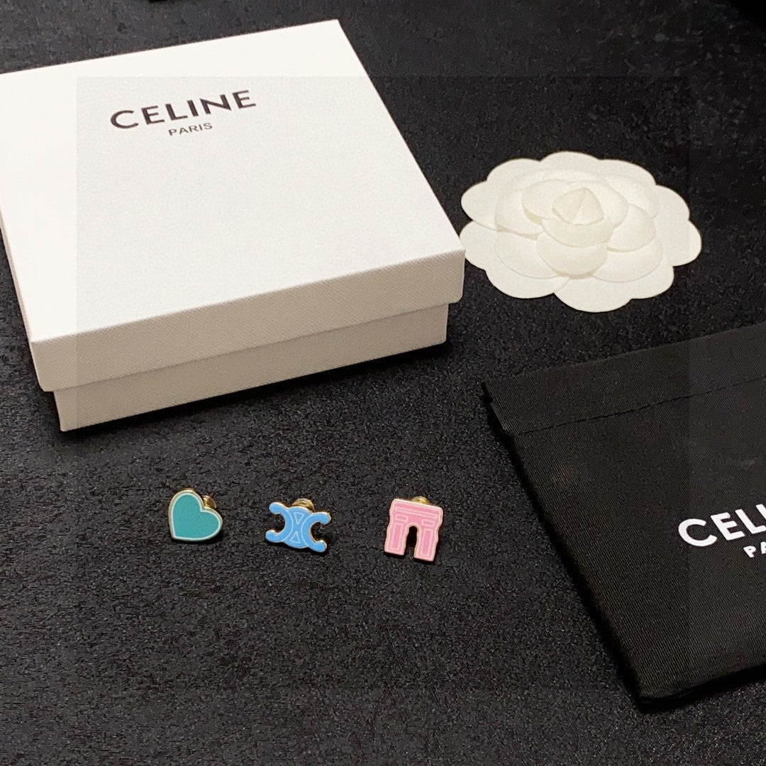 CELINE Triomphe Heart Earrings