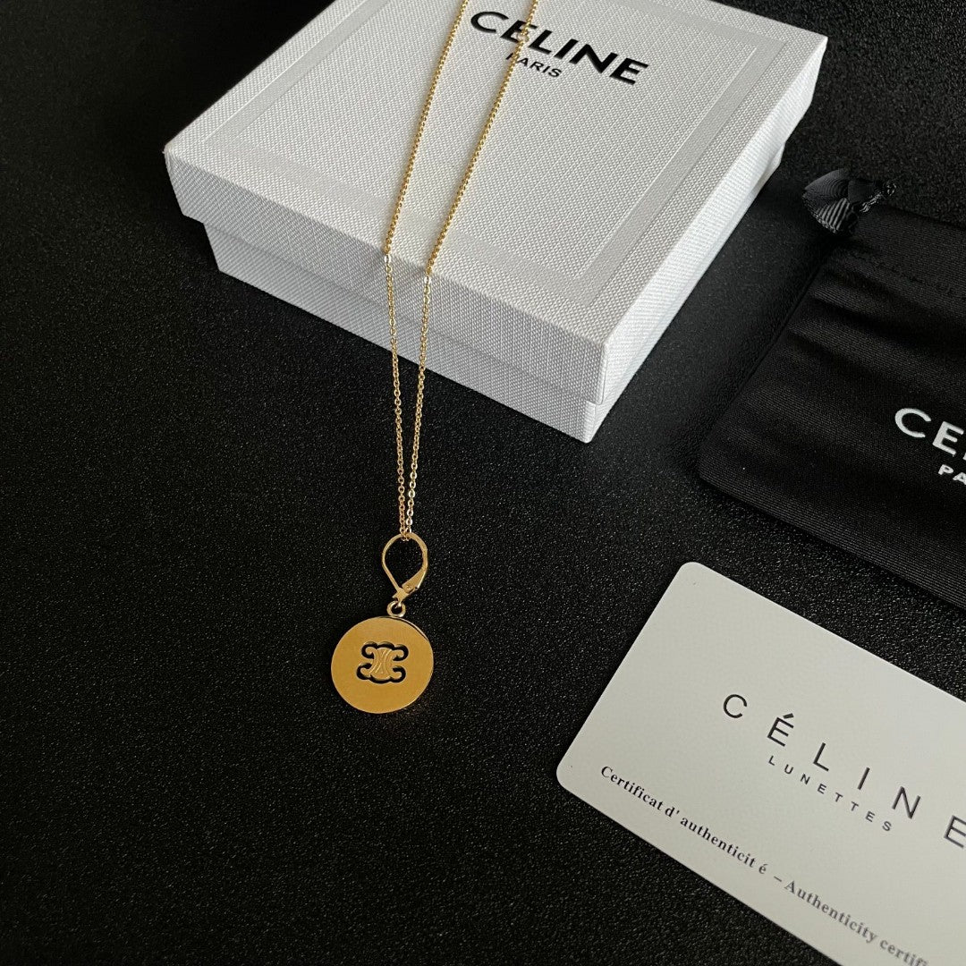 CELINE Brass Triomphe Necklace