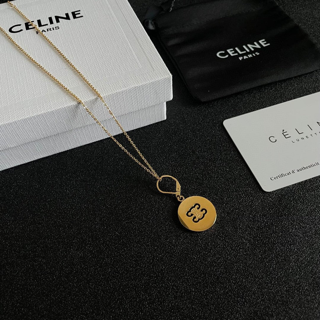 CELINE Brass Triomphe Necklace