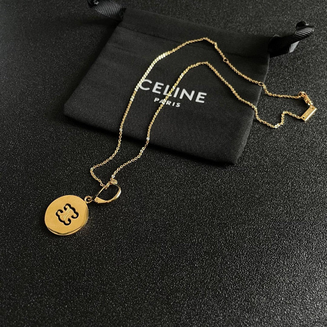 CELINE Brass Triomphe Necklace