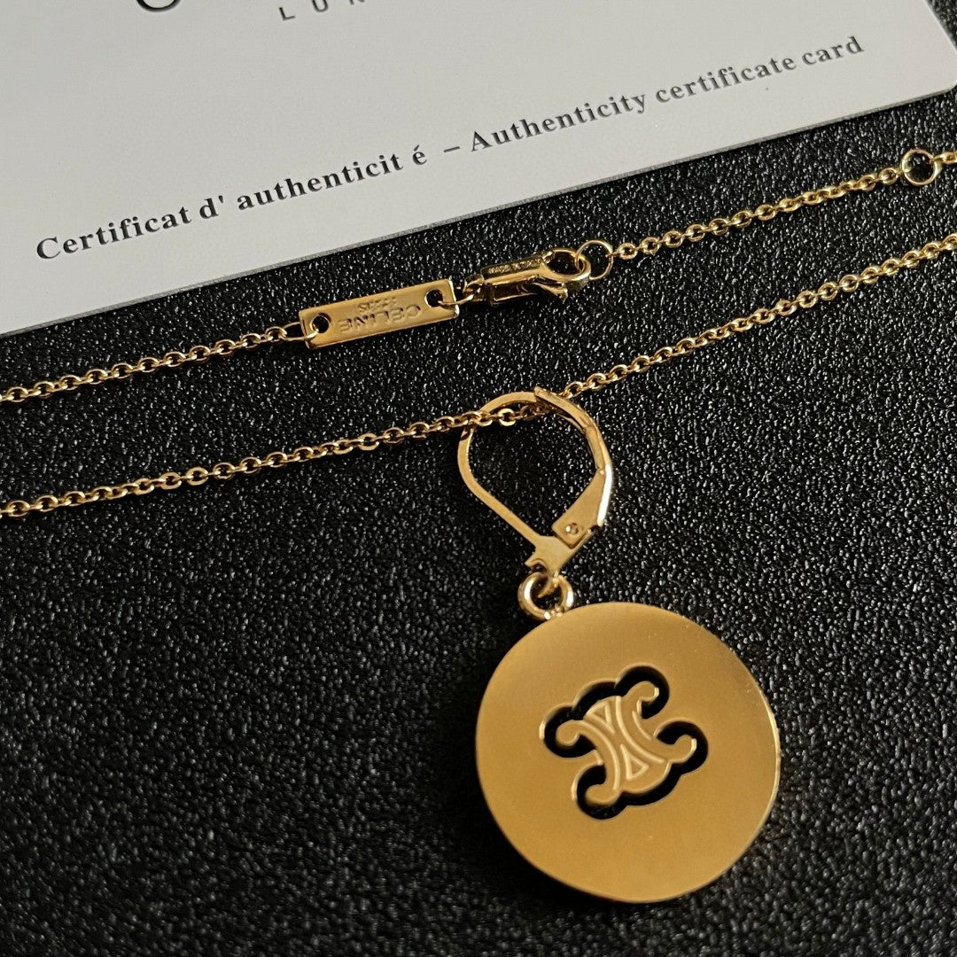 CELINE Brass Triomphe Necklace