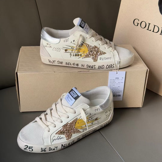 Golden Goose Vintage Distressed Sneakers #099
