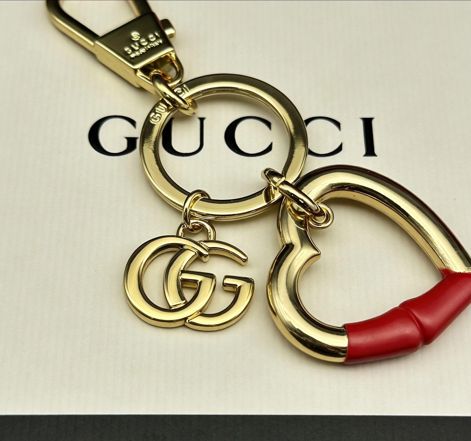 Gucci Double G Heart Keychain