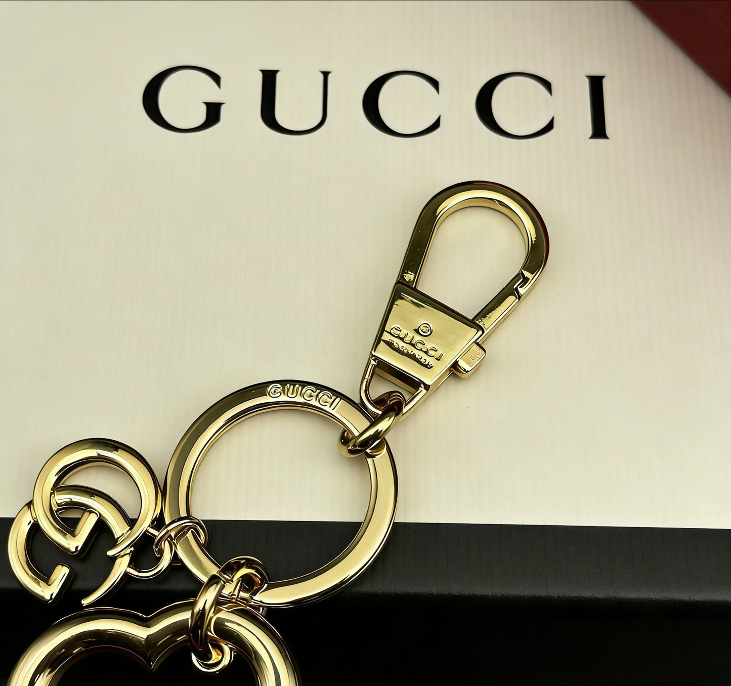 Gucci Double G Heart Keychain