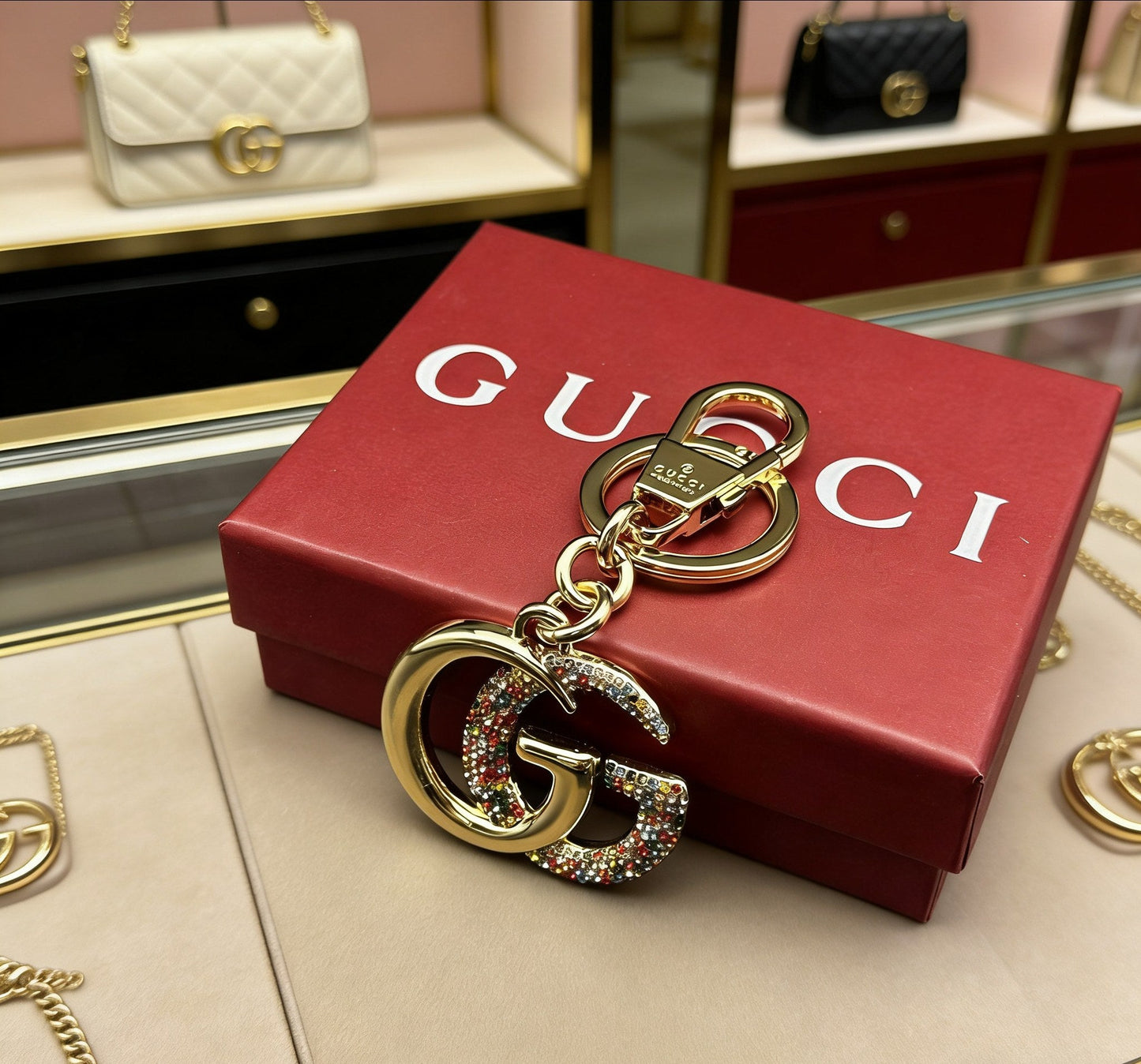 Gucci Crystal Keychain