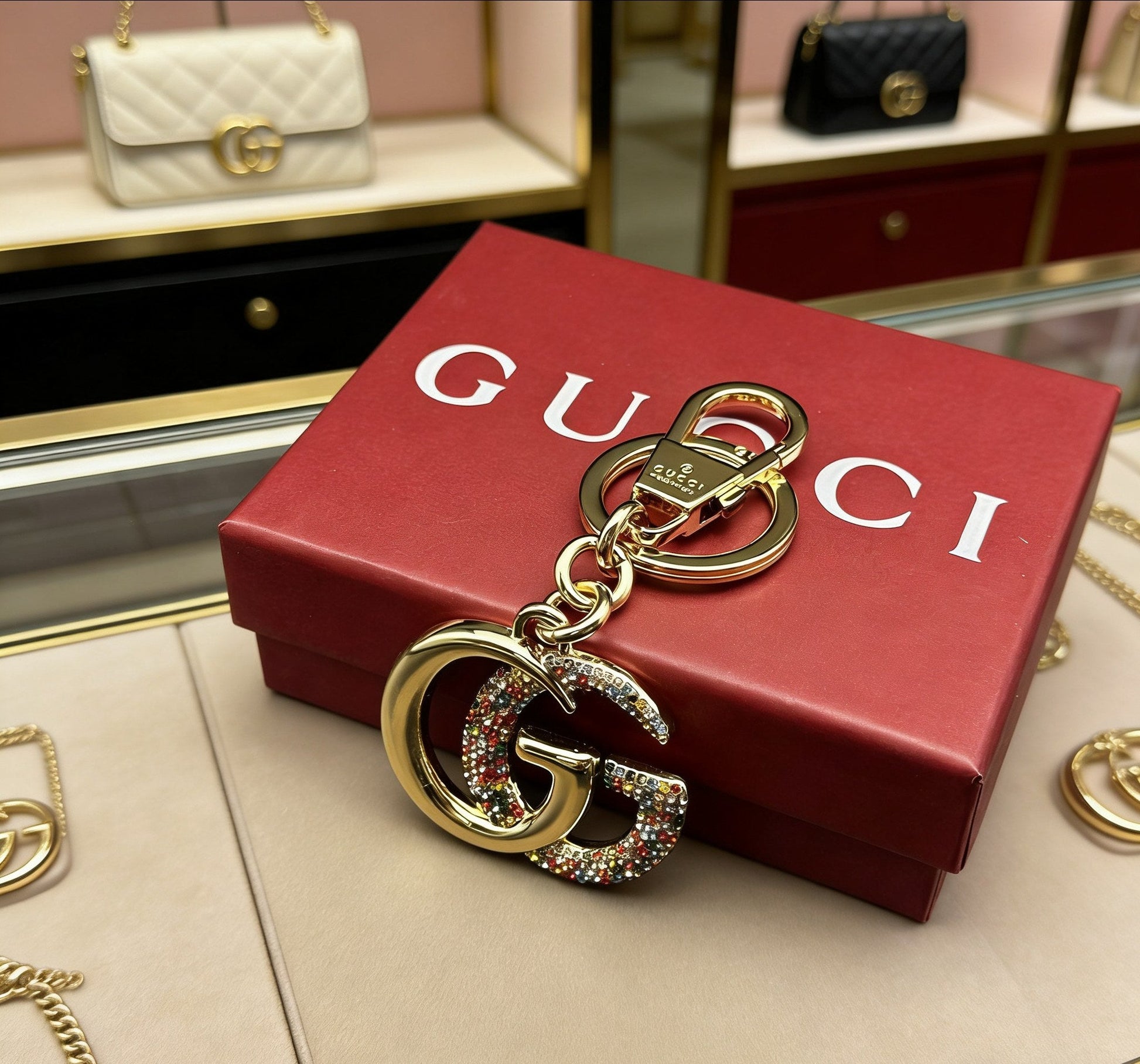 Gucci Crystal Keychain