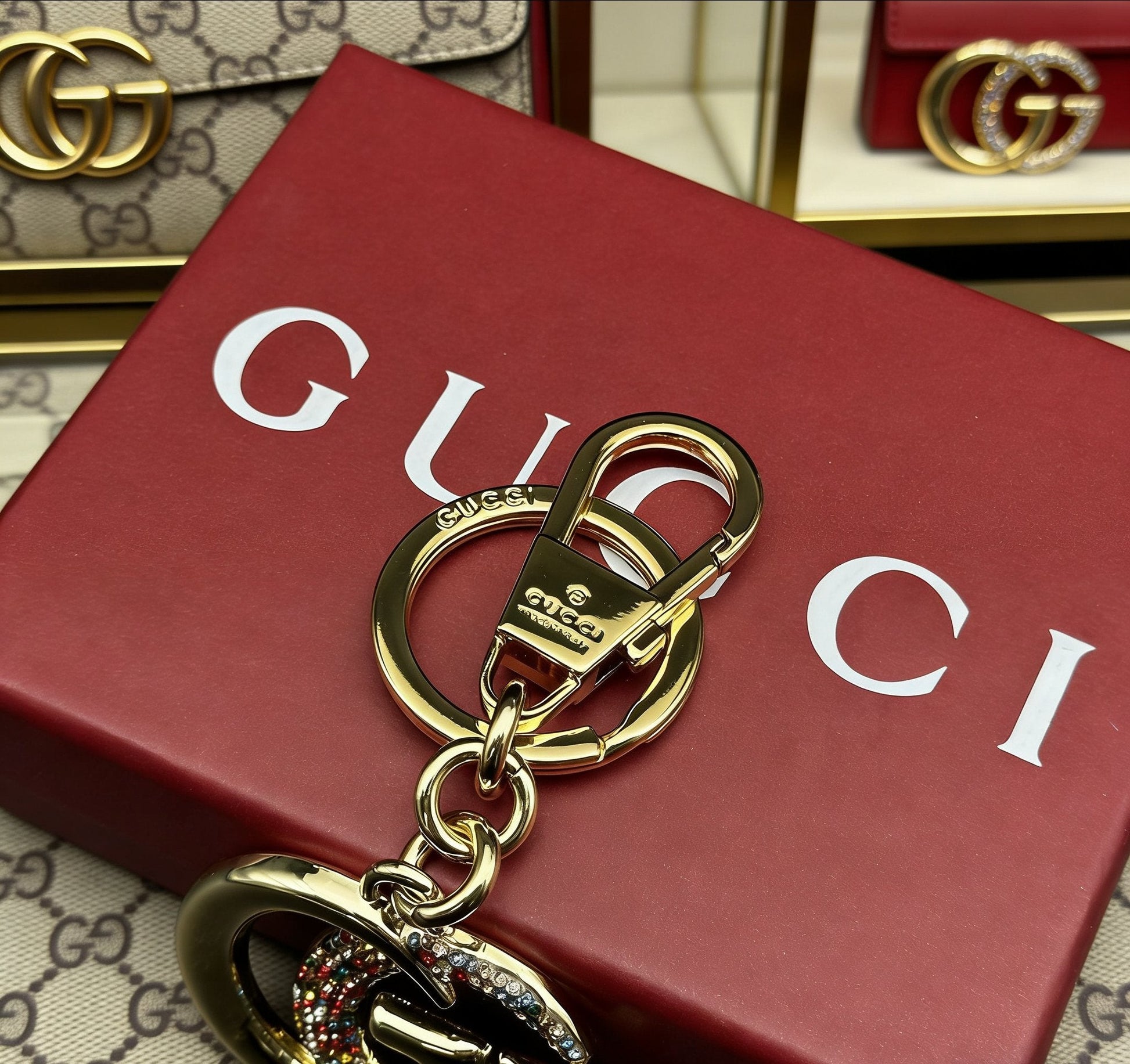 Gucci Crystal Keychain