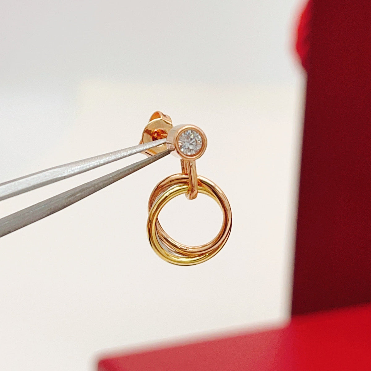 Cartier Tri-Color Stud Earrings