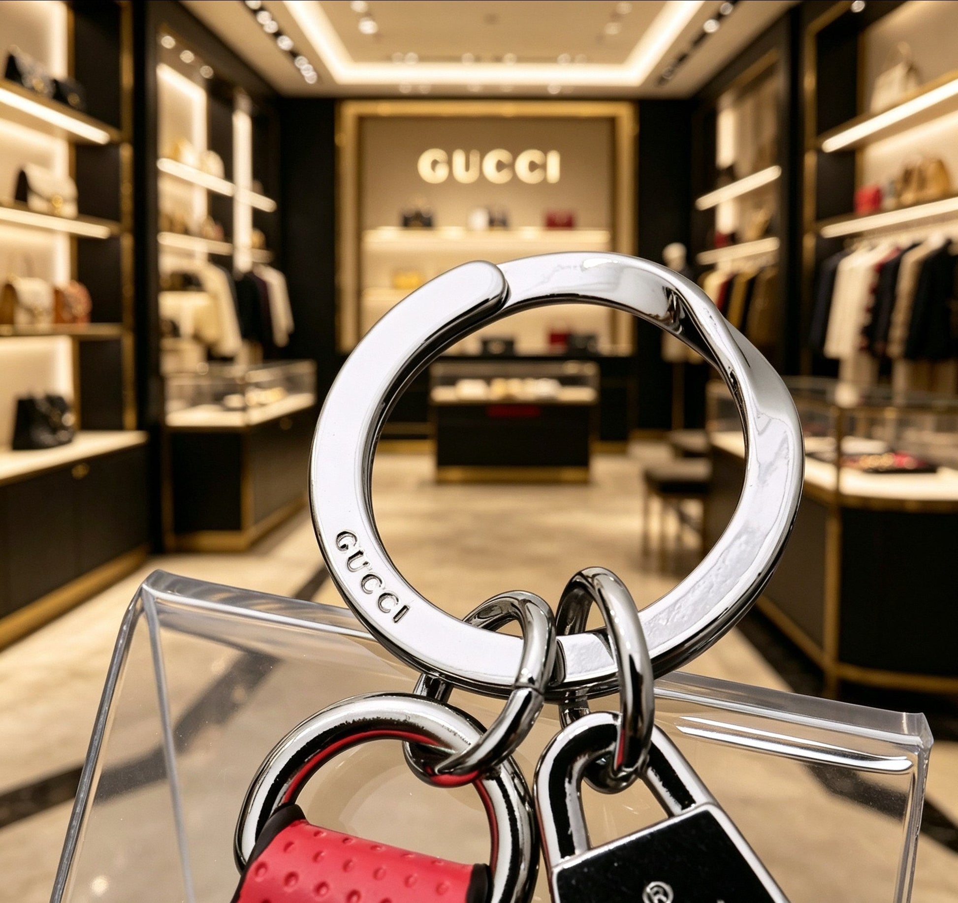 Gucci Leather Vintage Keychain