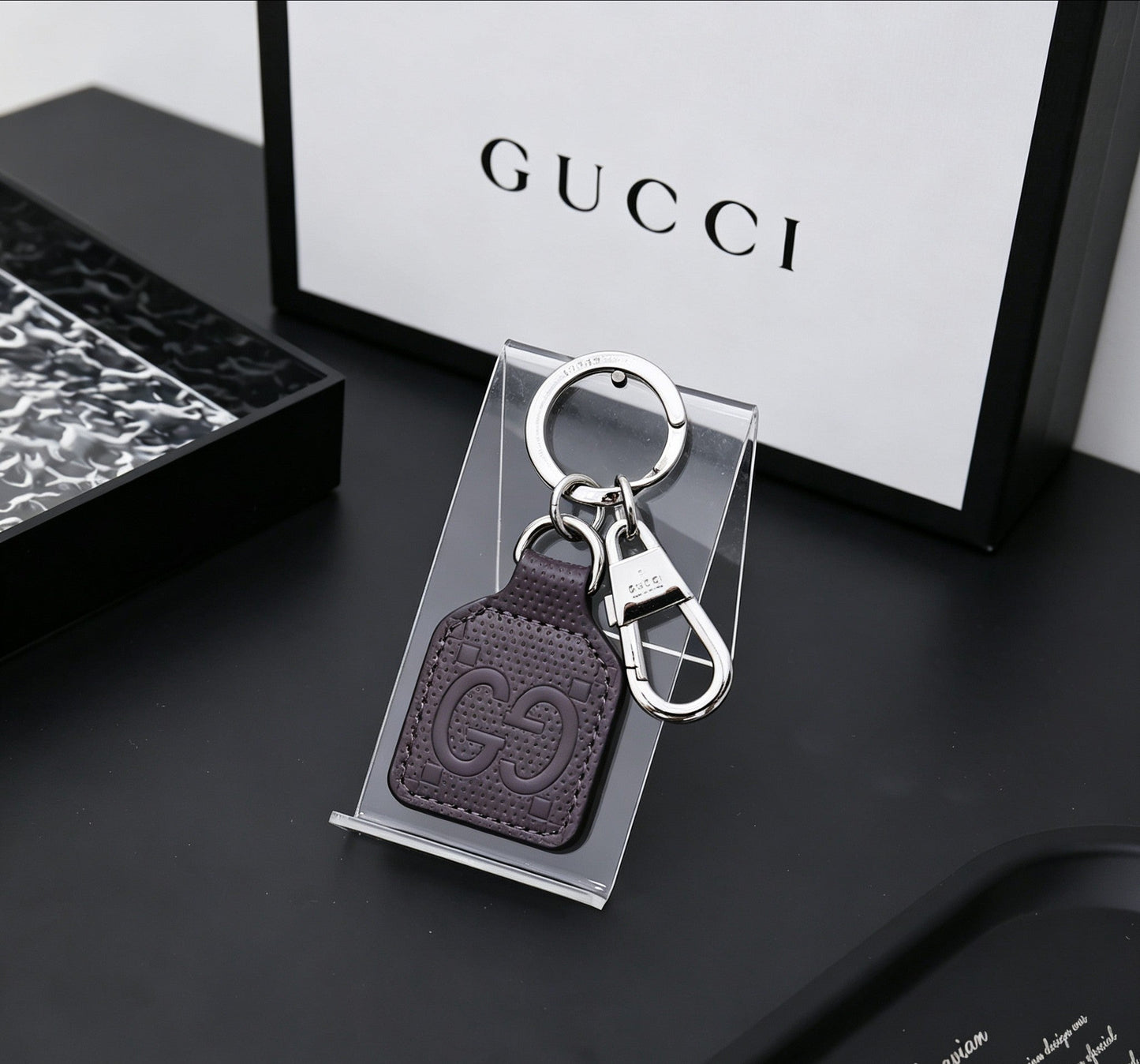 Gucci Leather Vintage Keychain