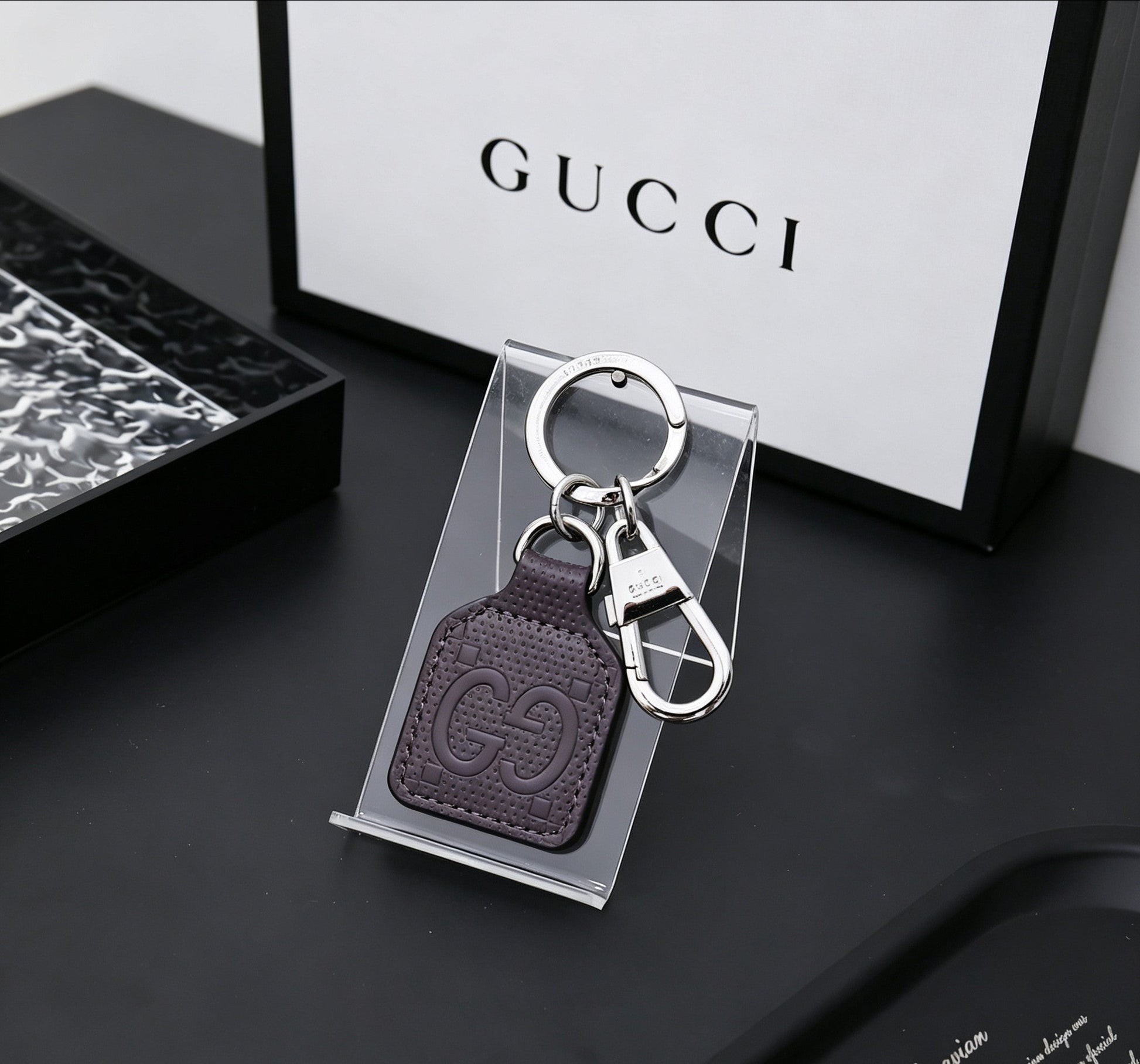 Gucci Leather Vintage Keychain