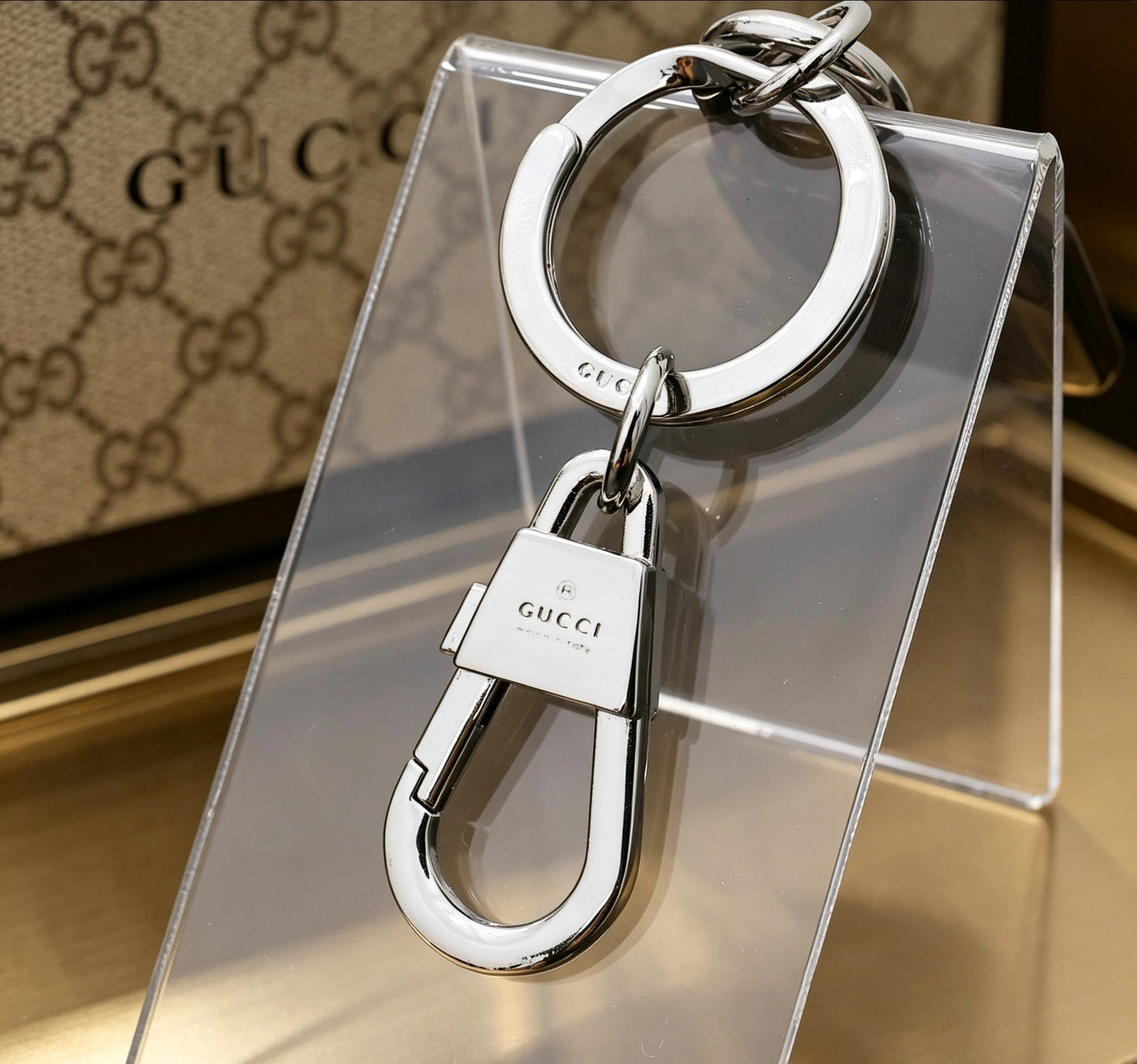 Gucci Leather Vintage Keychain
