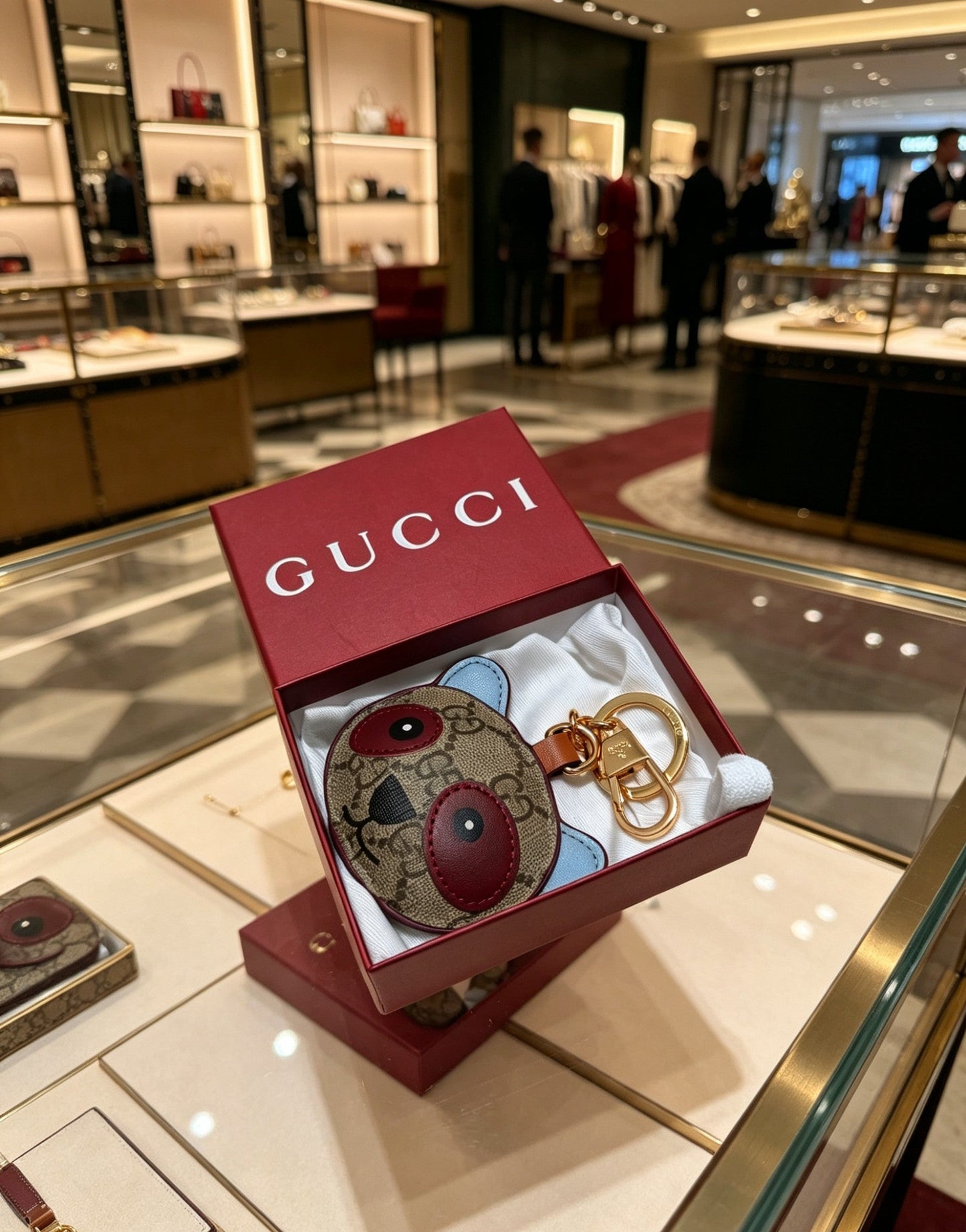 Gucci Leather Vintage Keychain