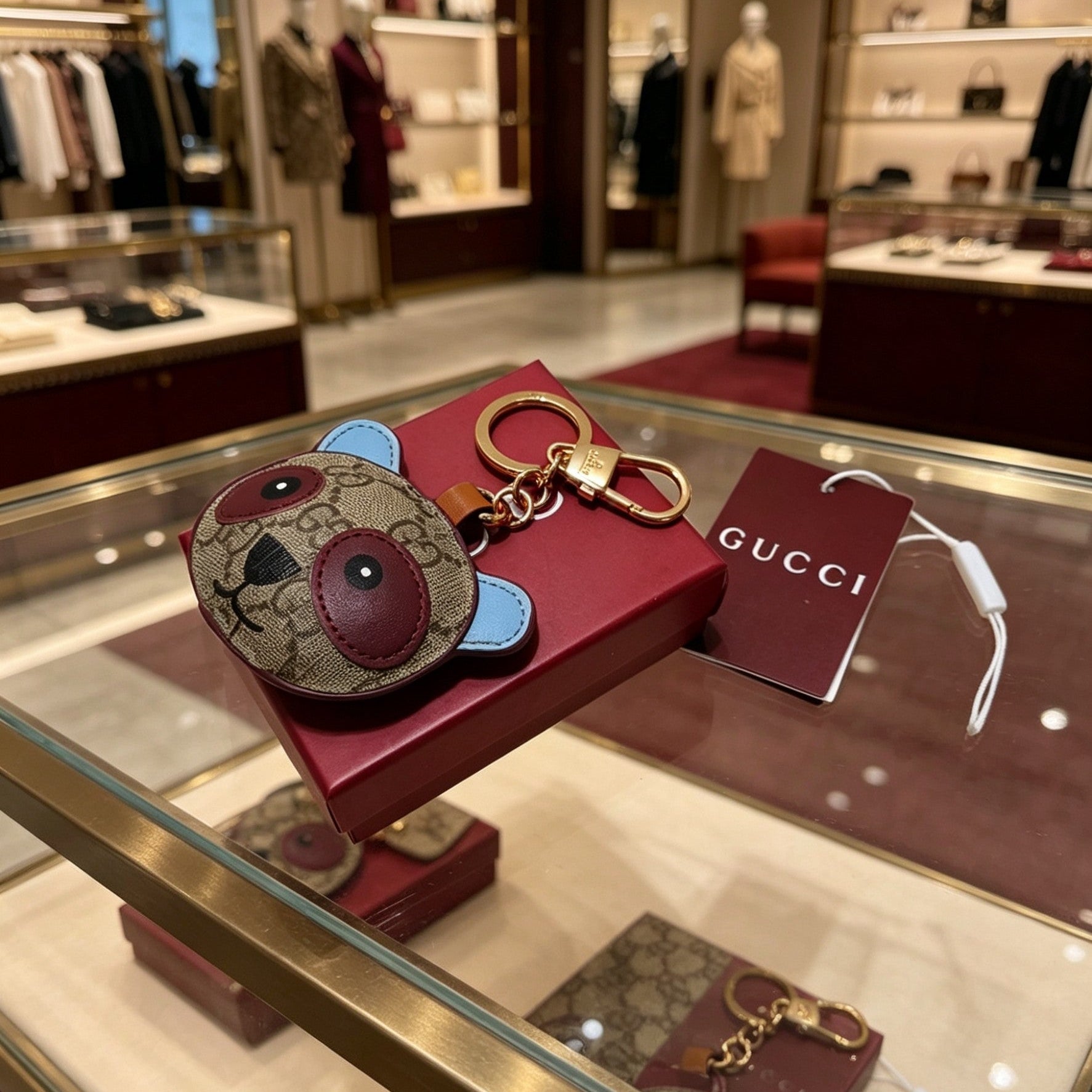 Gucci Leather Vintage Keychain