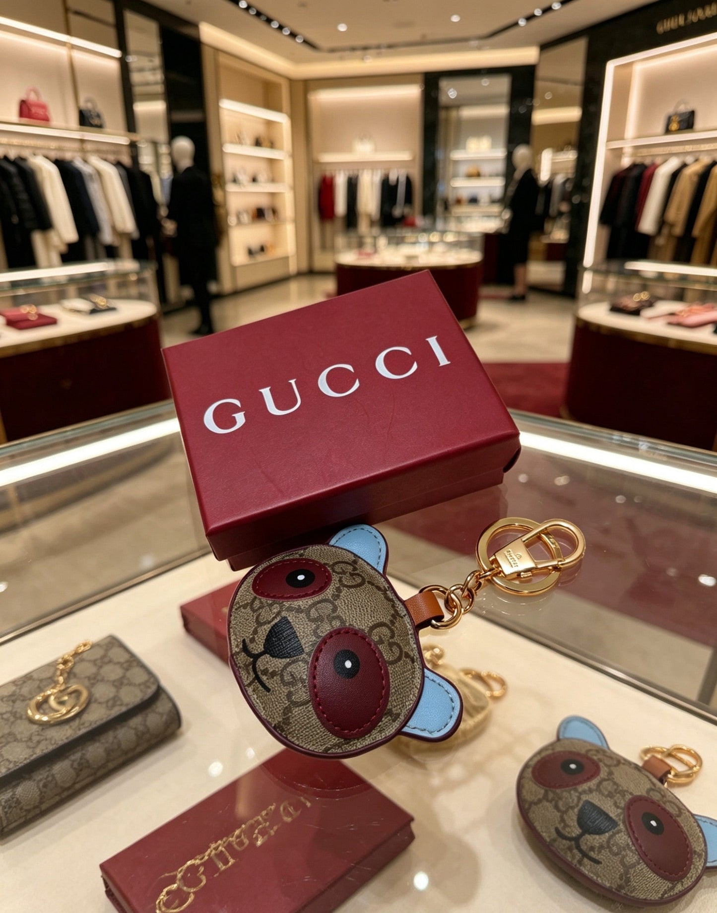 Gucci Leather Vintage Keychain