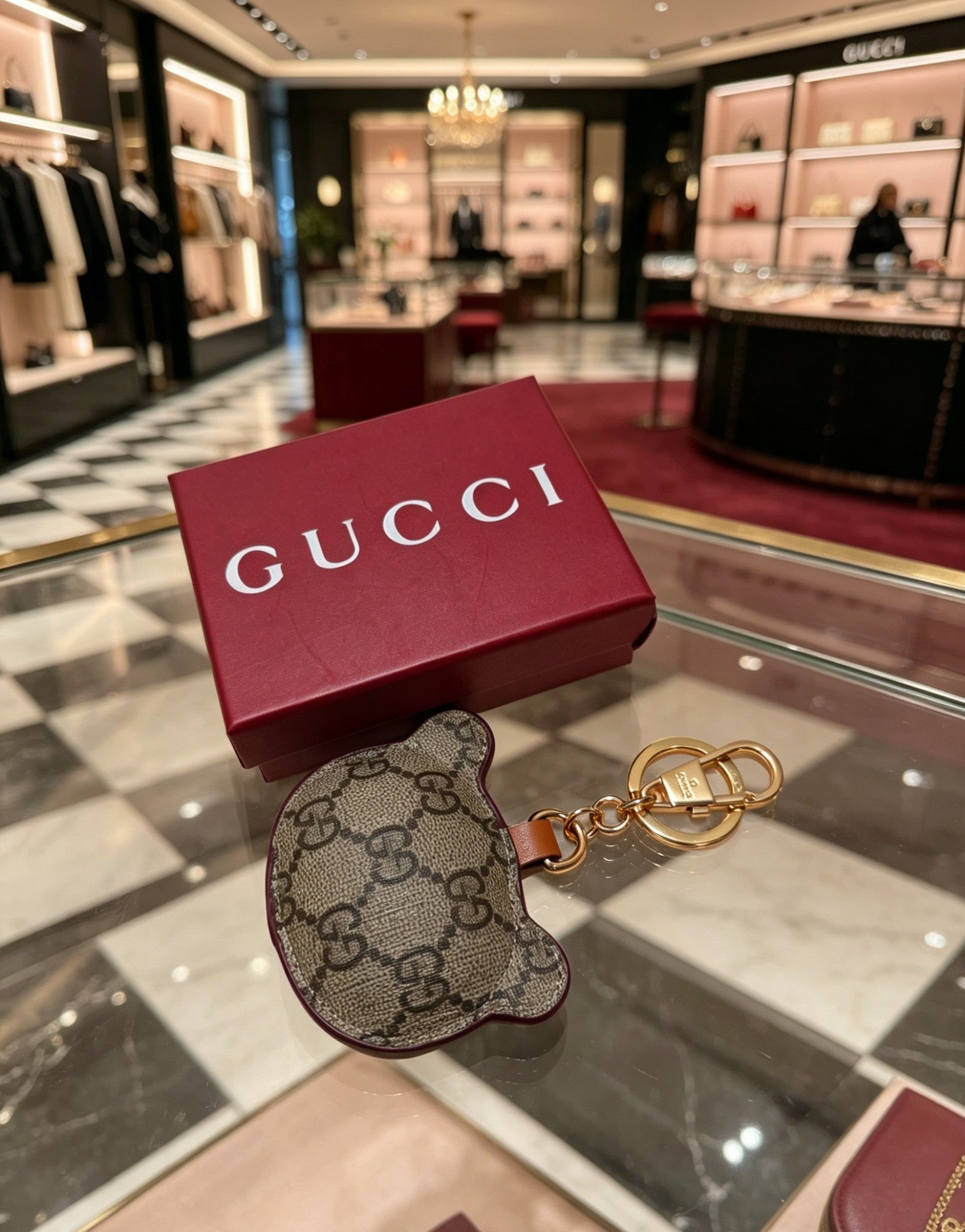 Gucci Leather Vintage Keychain