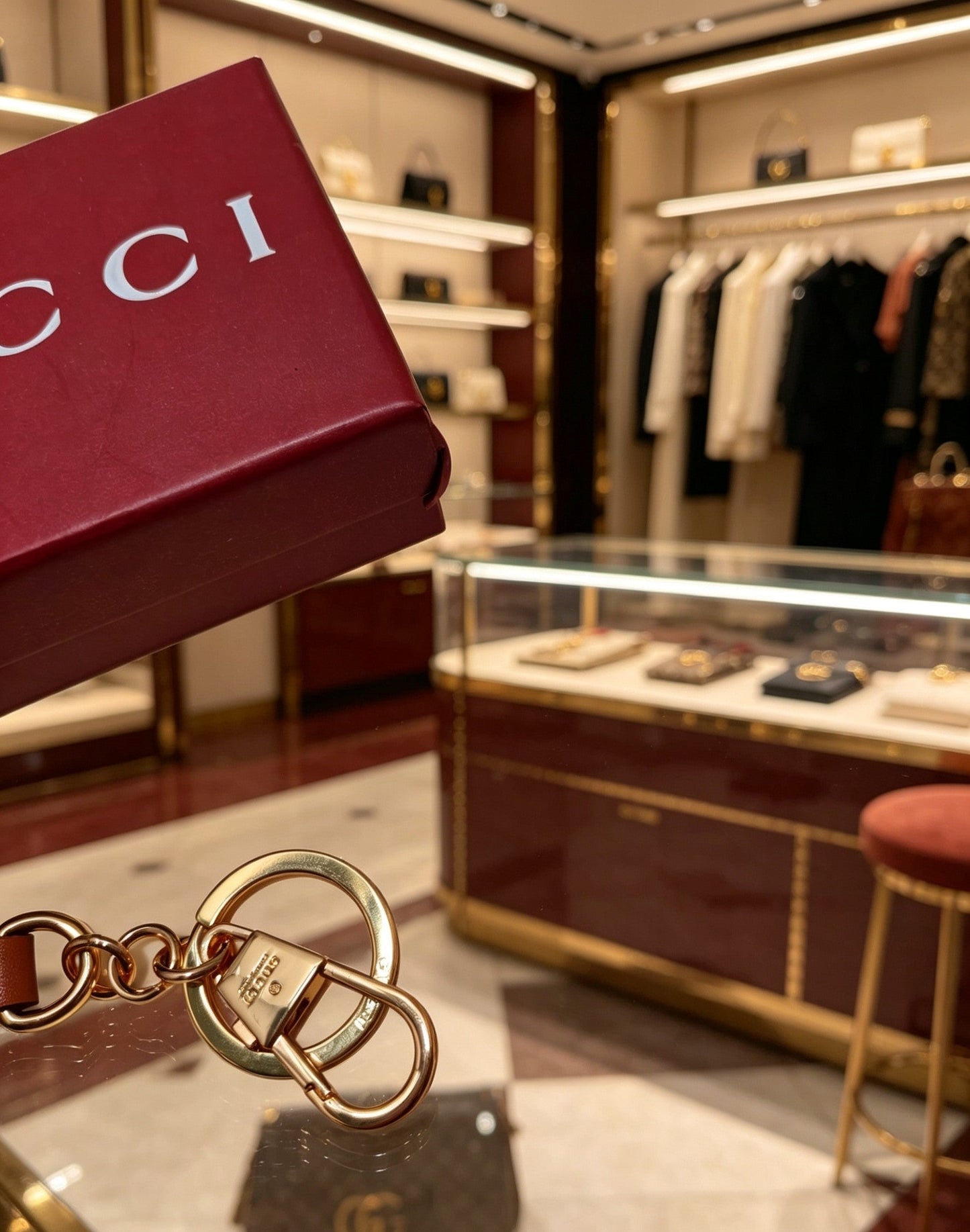 Gucci Leather Vintage Keychain