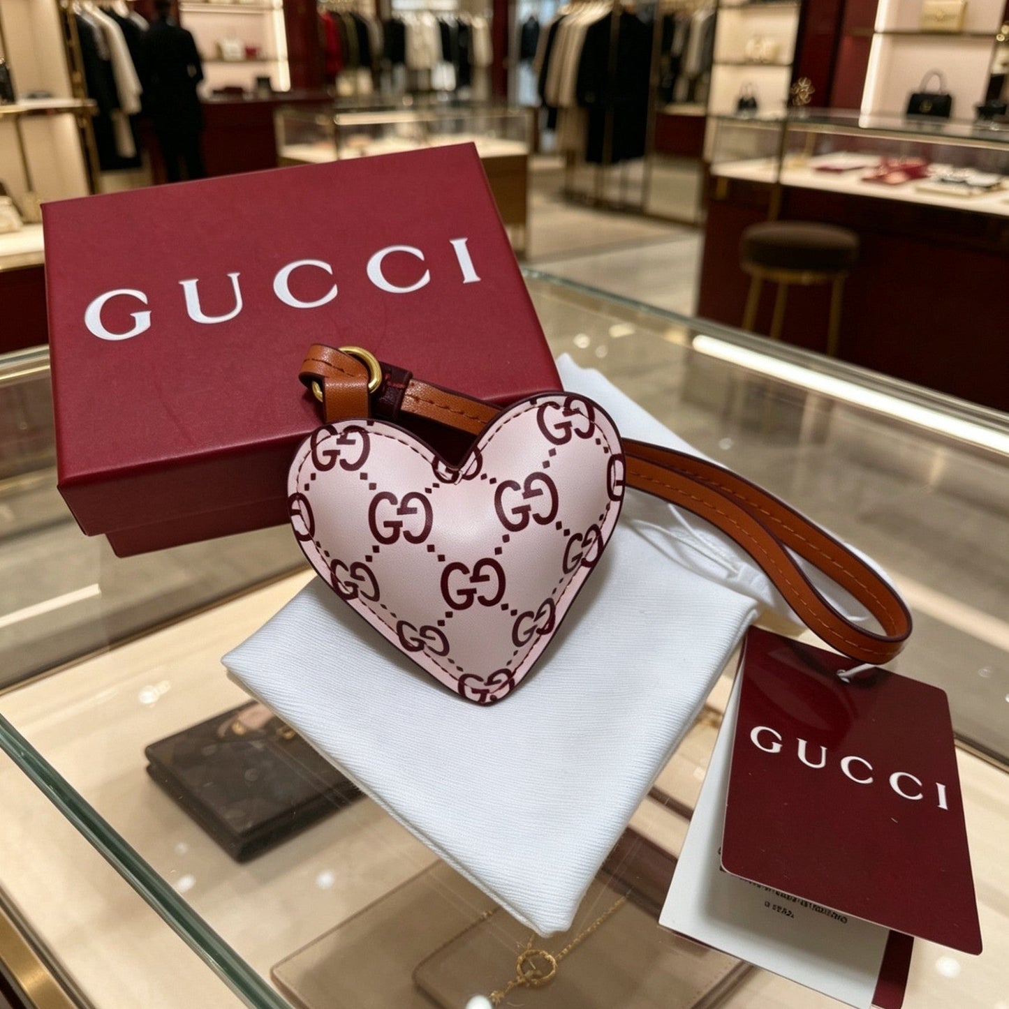 Gucci Leather Vintage Keychain