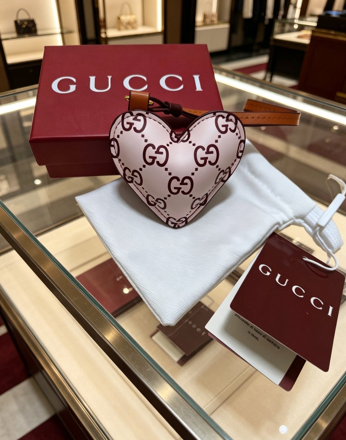 Gucci Leather Vintage Keychain