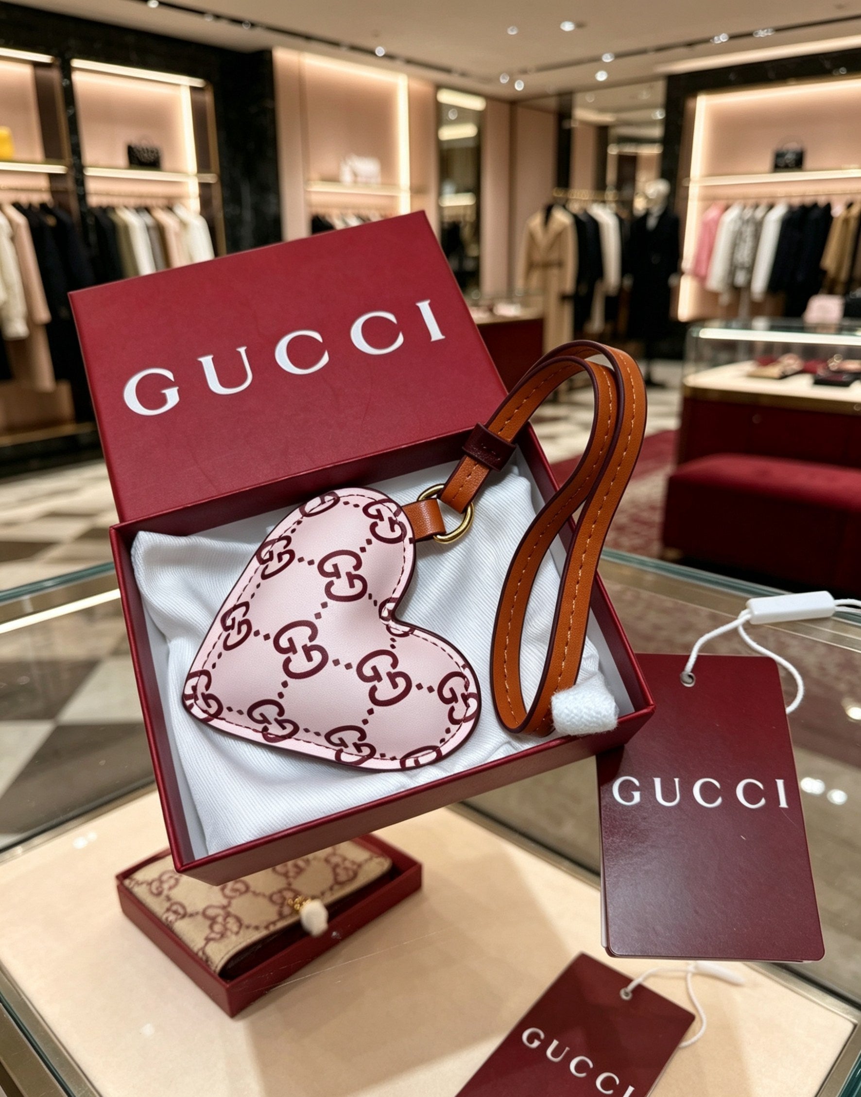 Gucci Leather Vintage Keychain