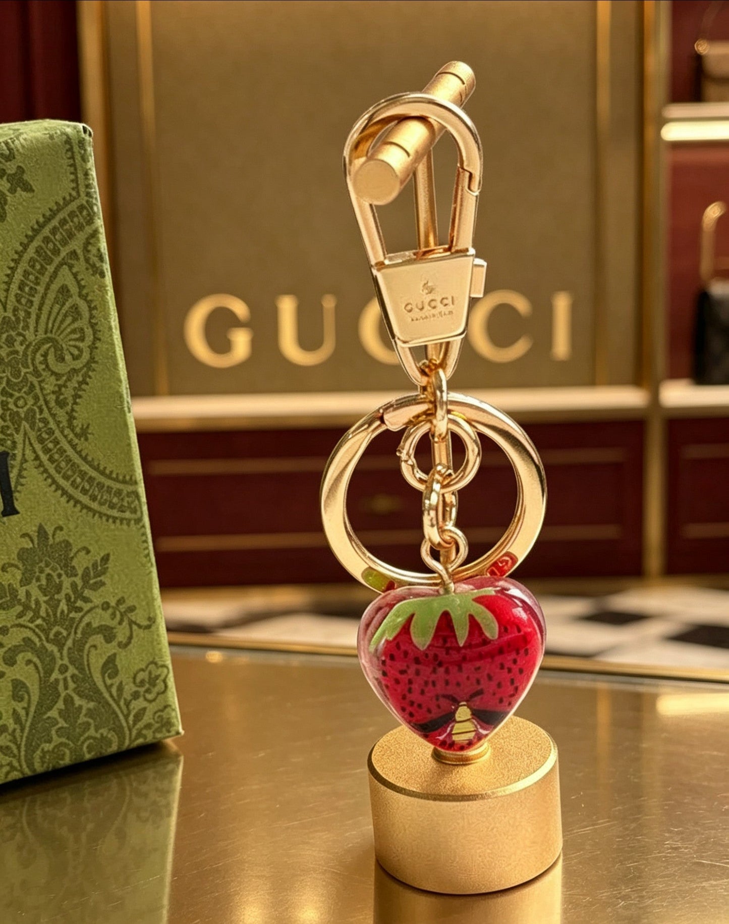Gucci Gold-Plated Resin Pendant
