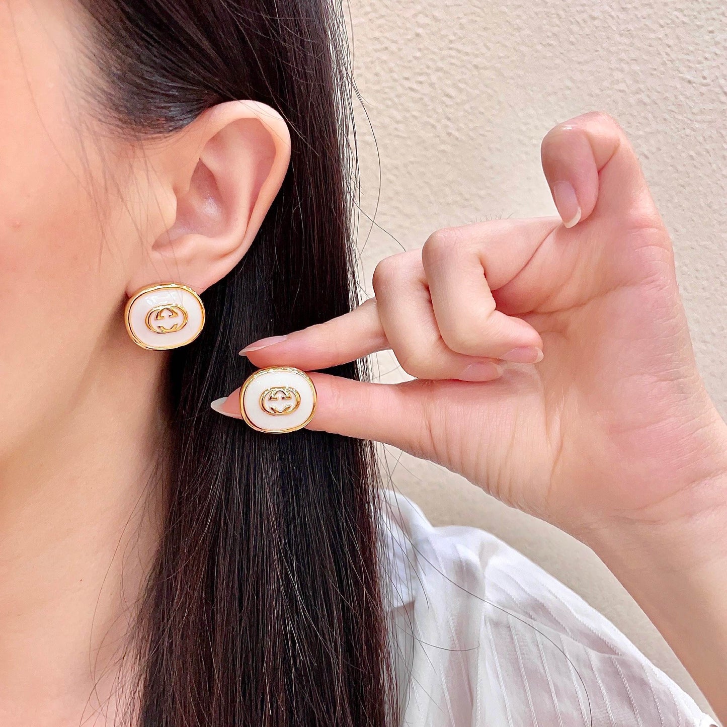 Gucci 925 Silver Brass Earrings