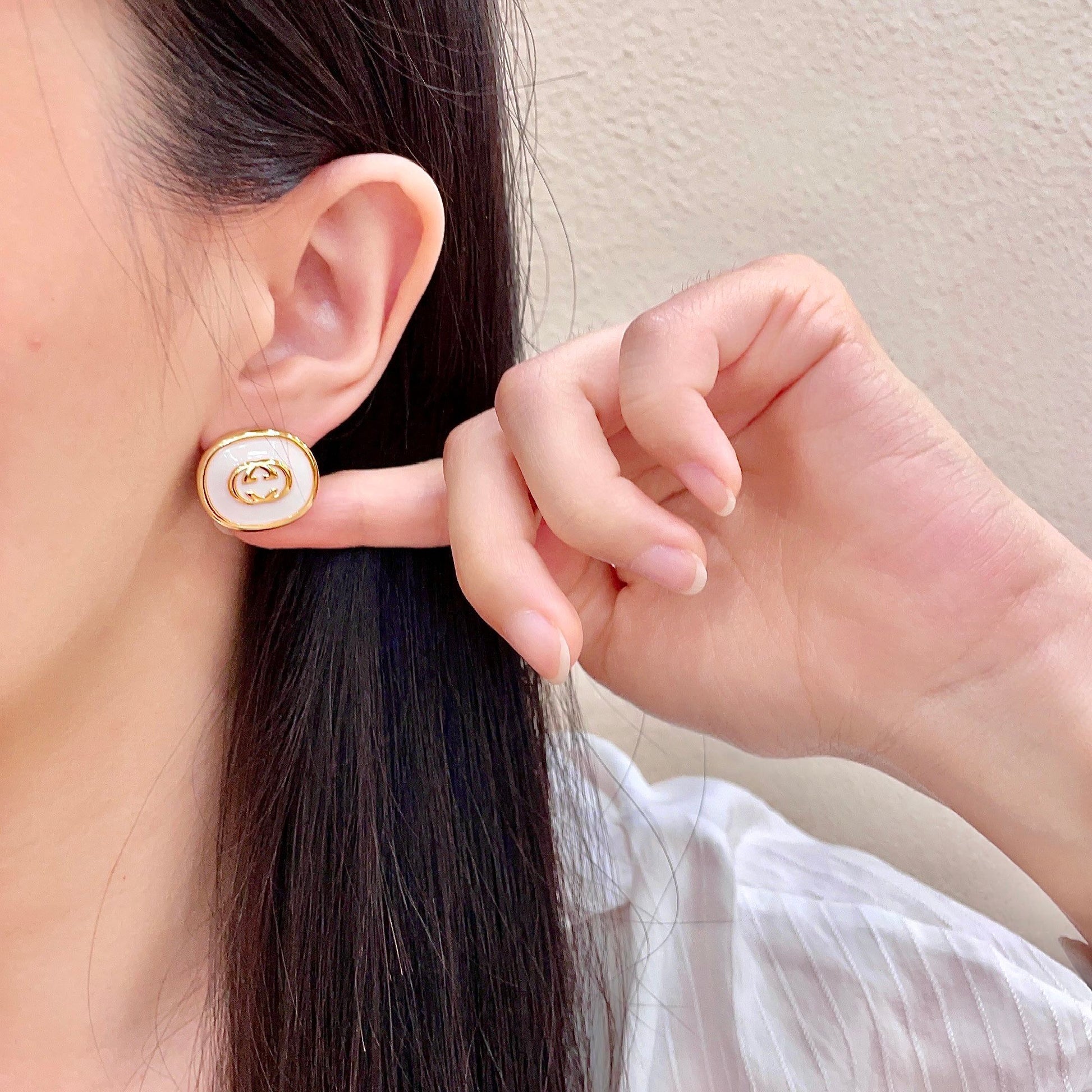 Gucci 925 Silver Brass Earrings