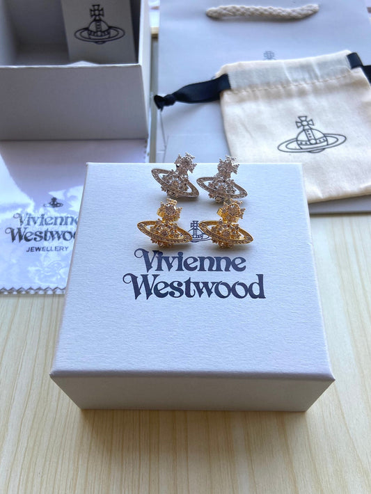 Full-Rhinestone Stud Earrings