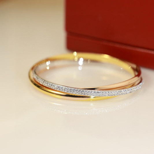 Cartier 18K Tri-Color Three-Band Bracelet