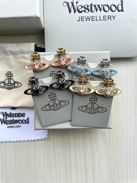 Saturn Planet Stud Earrings