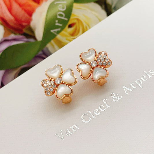 Van Cleef & Arpels-style Clover Stud Earrings