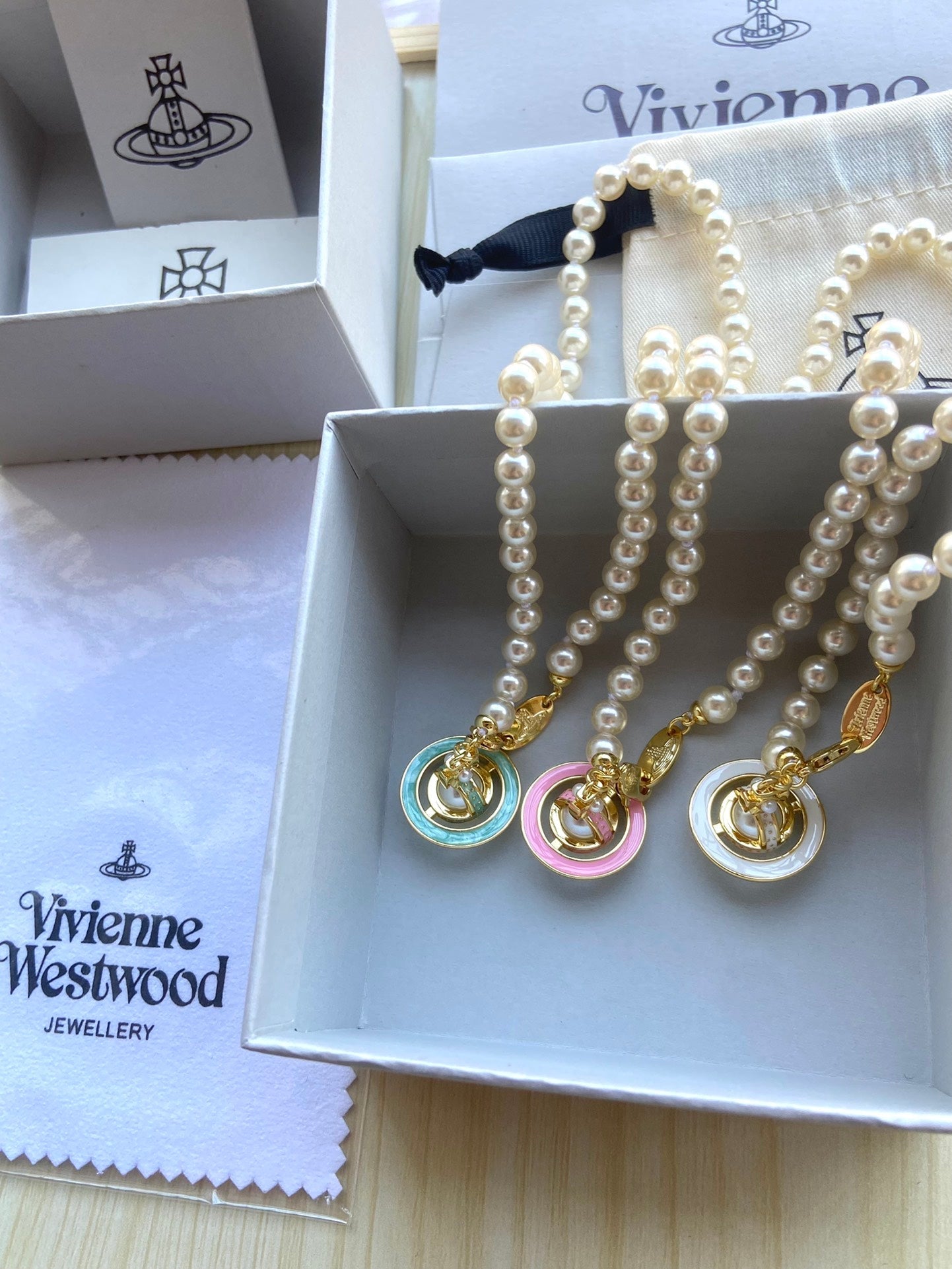 Crystal Ball & Pearl Necklace