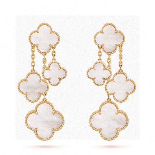 Van Cleef & Arpels Style Four-Leaf Clover Earrings