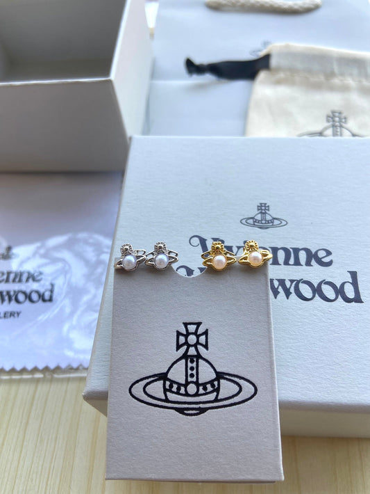 "Pearl Planet" Stud Earrings