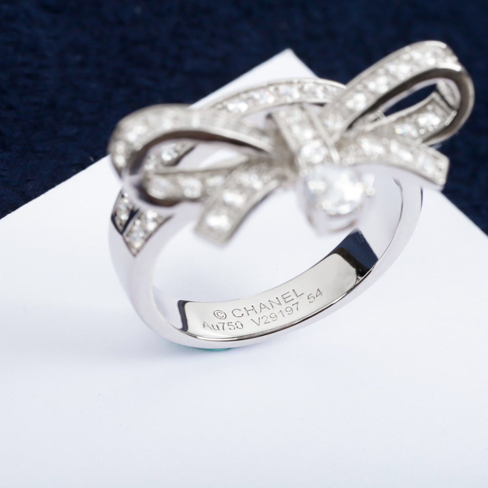 Chanel Crystal Brass Ring