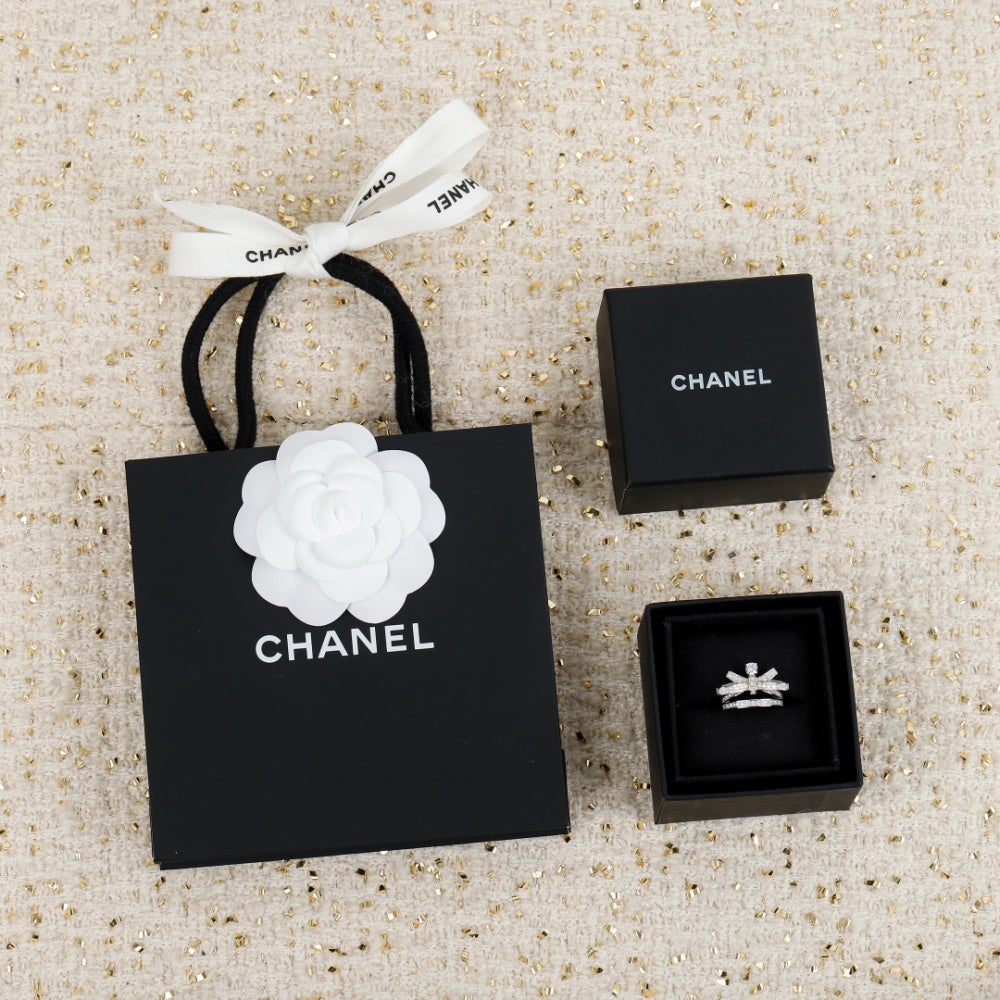 Chanel Crystal Brass Ring