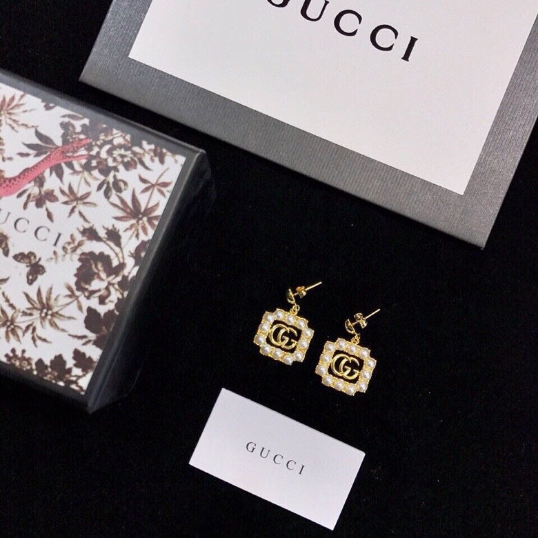 Gucci 925 Silver Pearl Earrings